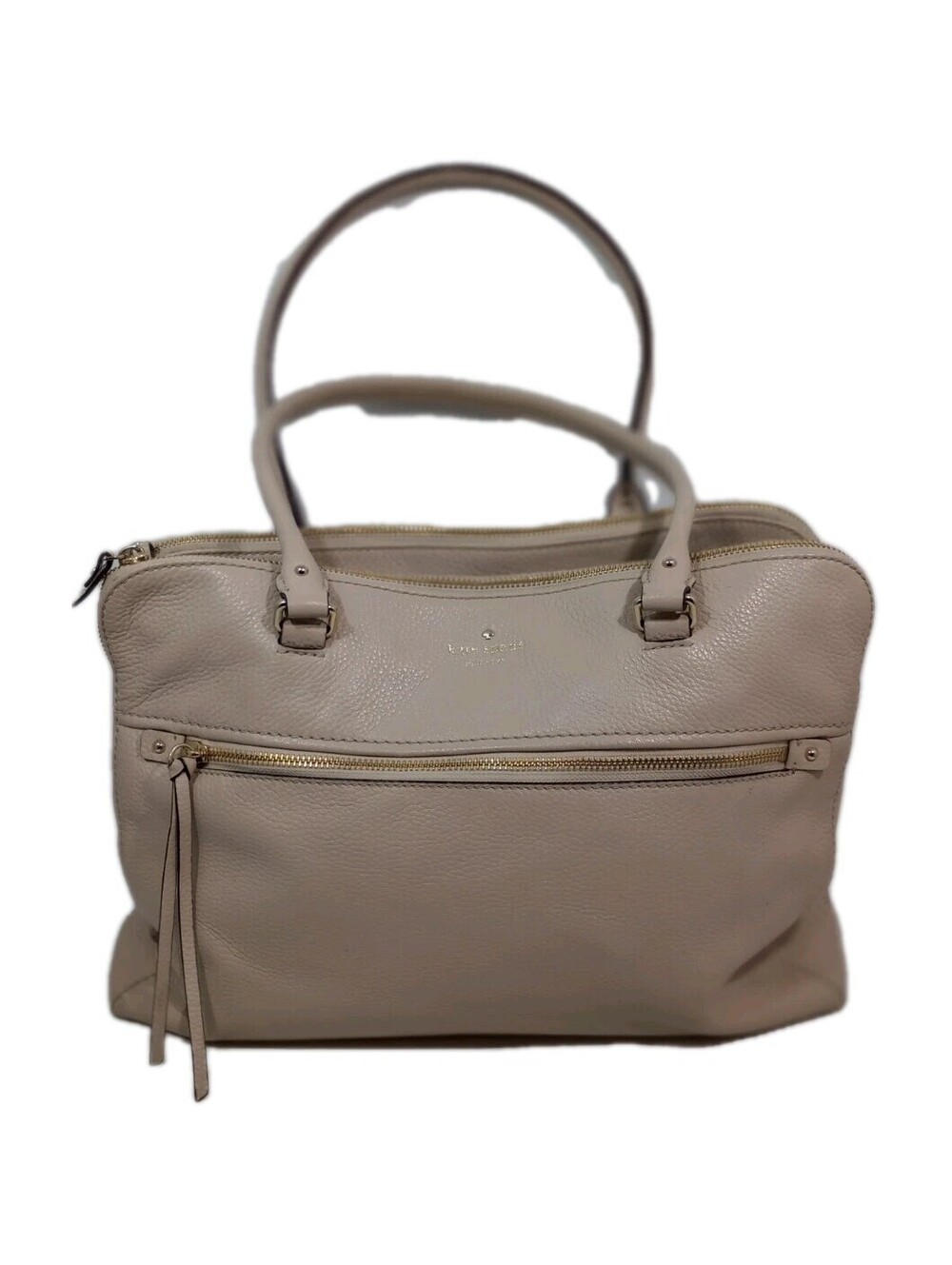Kate Spade Jackson Street Lottie Cream/Ivory Handbag - 16”x9”x5”